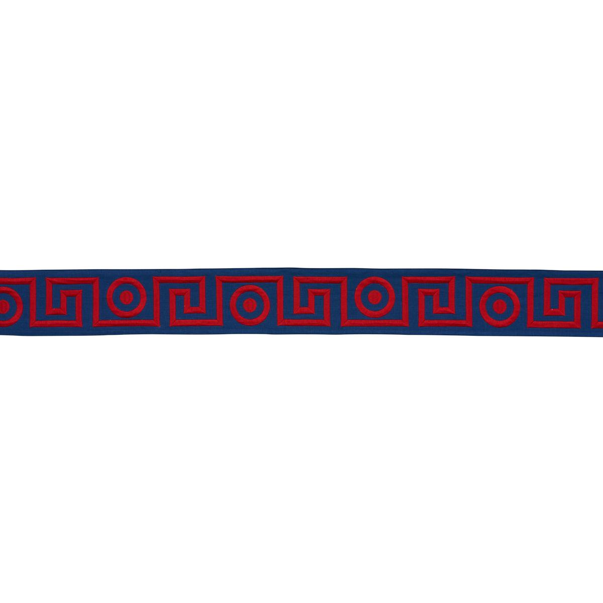Schumacher Plato Tape Navy And Red Trim