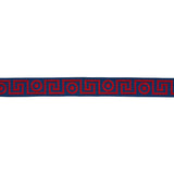 Schumacher Plato Tape Navy And Red Trim