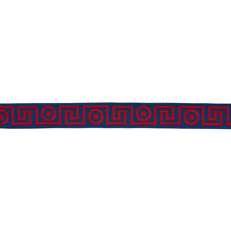 Schumacher Plato Tape Navy And Red Trim
