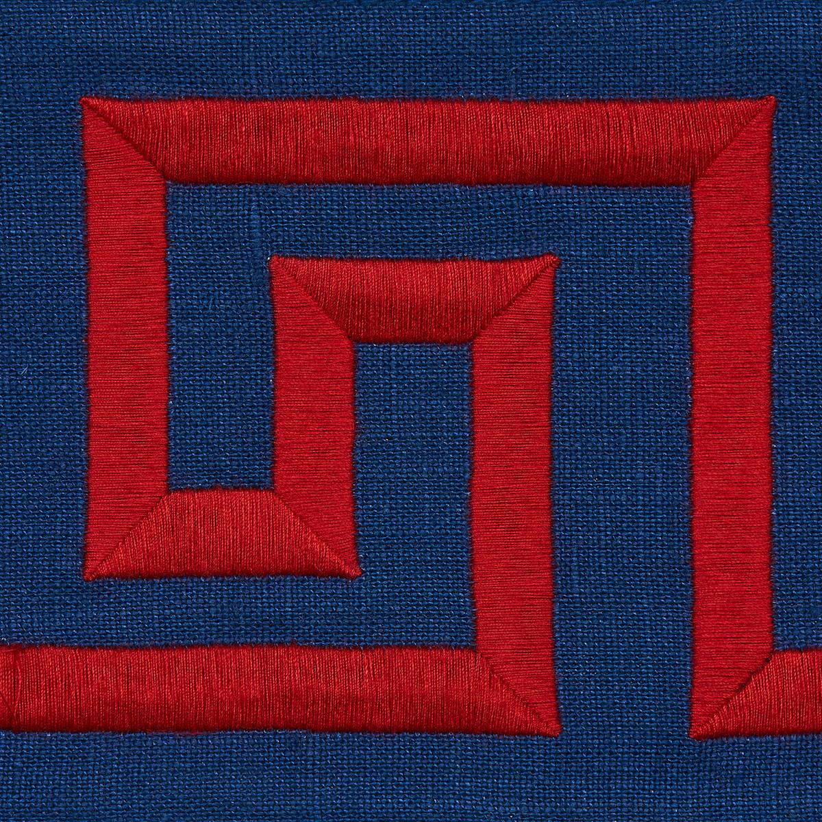 Schumacher Plato Tape Navy And Red Trim