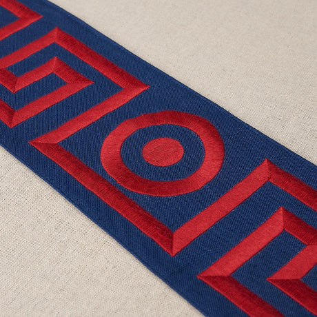 Schumacher Plato Tape Navy And Red Trim