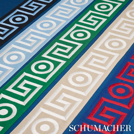 Schumacher Plato Tape Navy And Red Trim