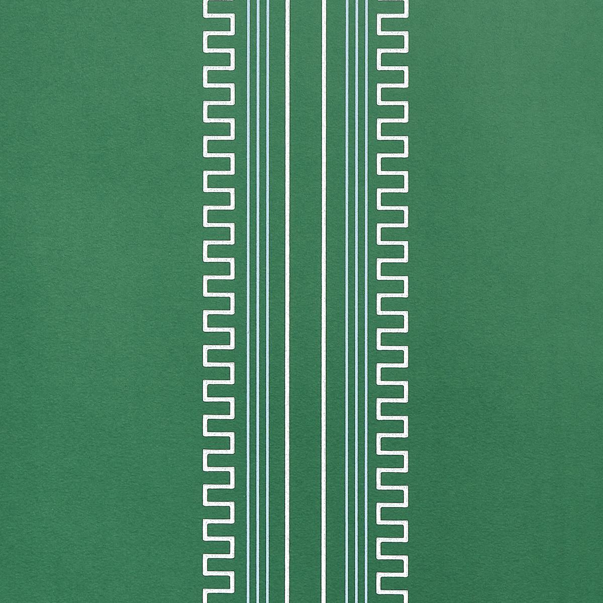 Schumacher Greco Stripe Green Wallpaper