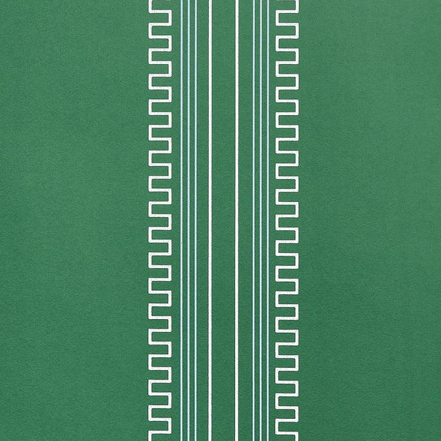 Schumacher Greco Stripe Green Wallpaper