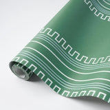Schumacher Greco Stripe Green Wallpaper