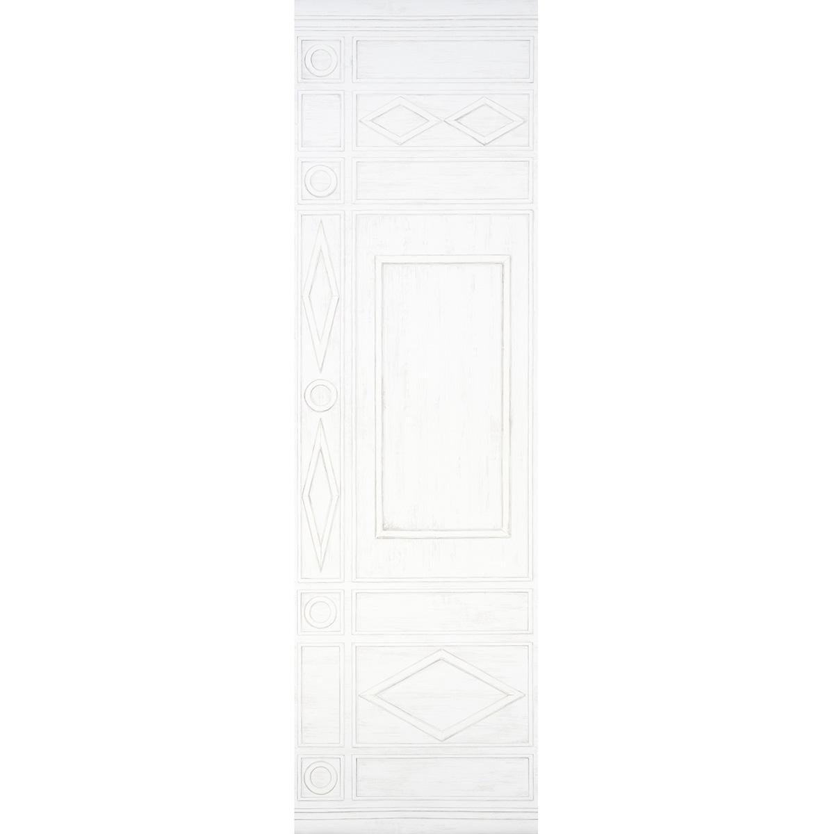 Schumacher Swedish Manor Panel A White Wallpaper