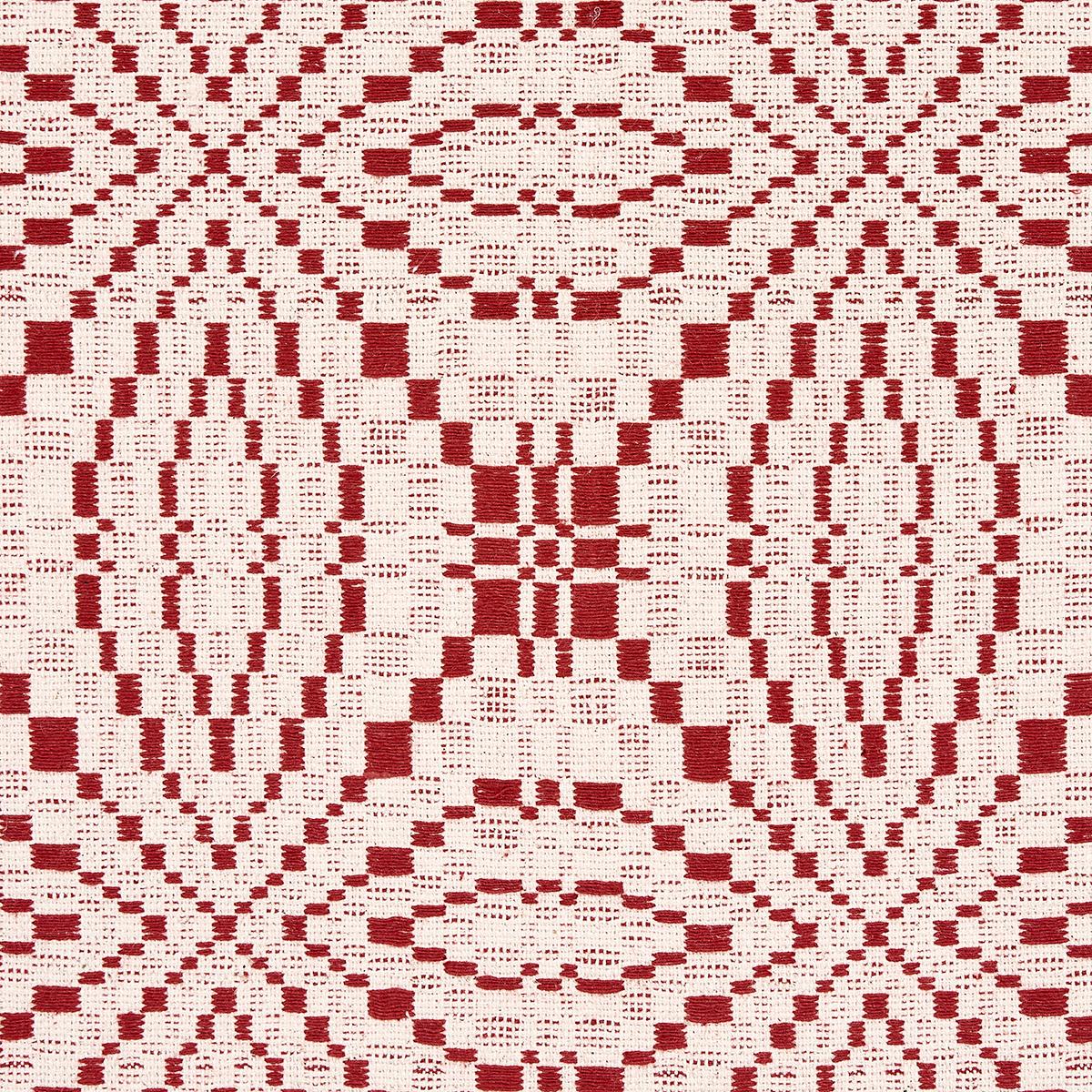 Schumacher Francestown Coverlet Crimson Fabric