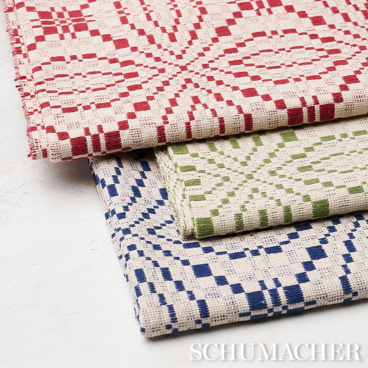 Schumacher Francestown Coverlet Crimson Fabric