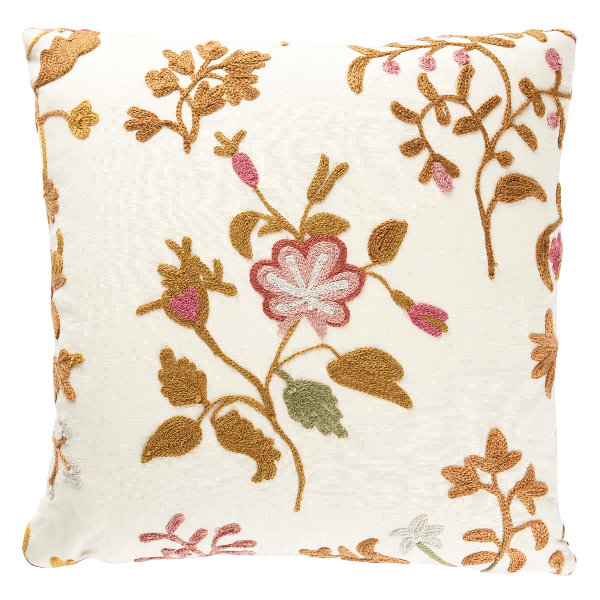 Schumacher Autumn 14" x 14" Raleigh Crewel Embroidery Pillow C
