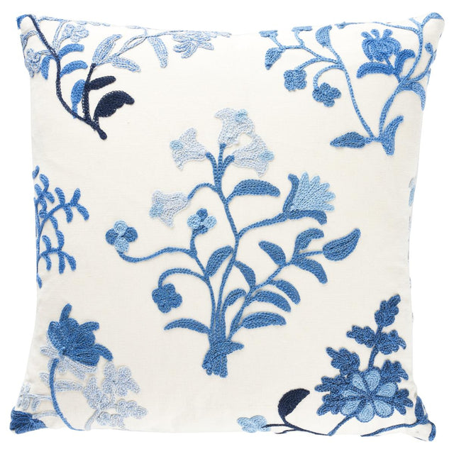 Schumacher Cornflower 14" x 14" Raleigh Crewel Embroidery Pillow A