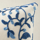 Schumacher Cornflower 14" x 14" Raleigh Crewel Embroidery Pillow C