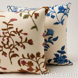 Schumacher Cornflower 14" x 14" Raleigh Crewel Embroidery Pillow C