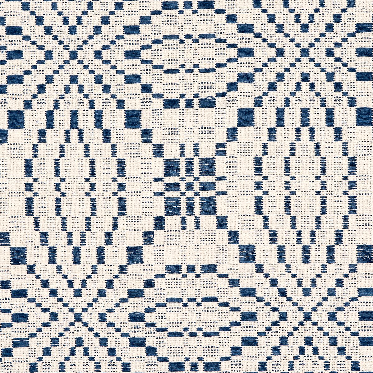 Schumacher Francestown Coverlet Navy Fabric