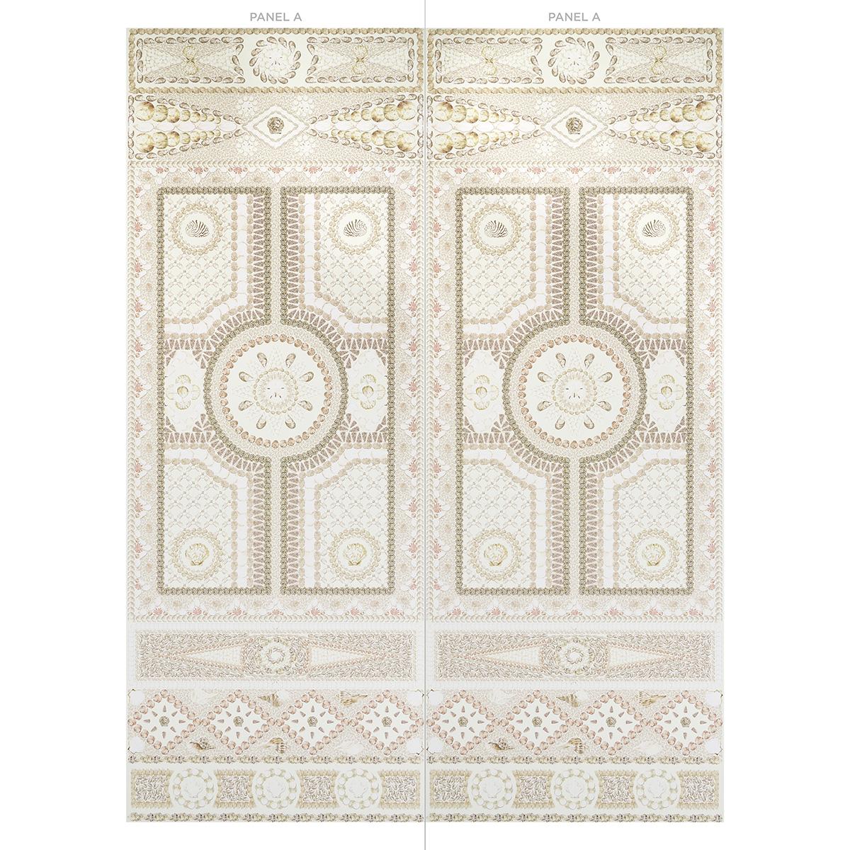 Schumacher Shell Grotto Panel A Sand Wallpaper