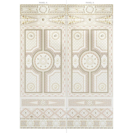 Schumacher Shell Grotto Panel A Sand Wallpaper