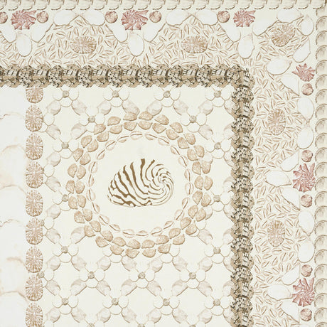 Schumacher Shell Grotto Panel A Sand Wallpaper