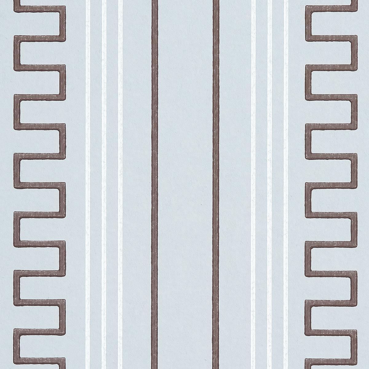 Schumacher Greco Stripe Sky Wallpaper