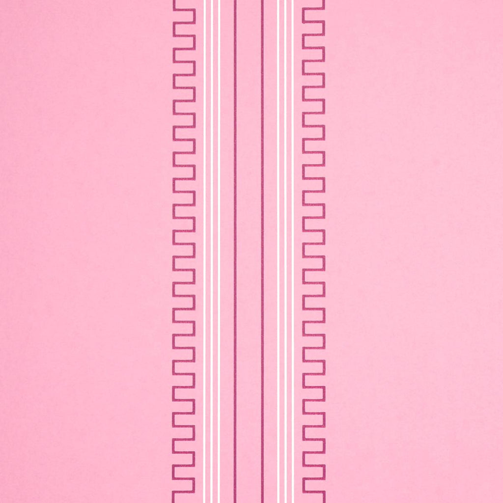 Schumacher Greco Stripe Pink Wallpaper