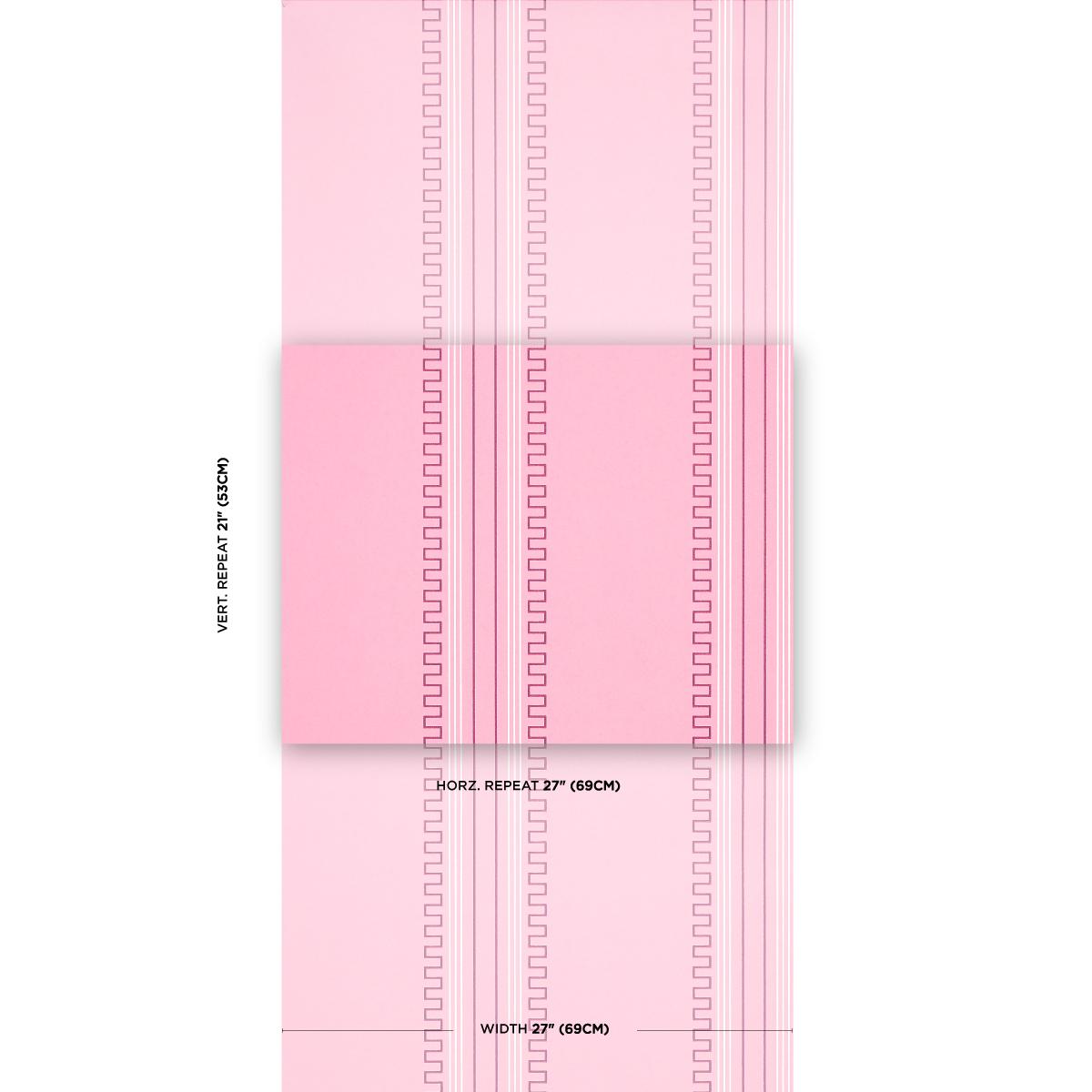 Schumacher Greco Stripe Pink Wallpaper
