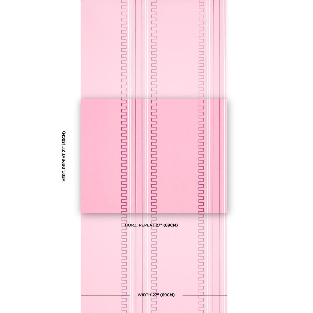 Schumacher Greco Stripe Pink Wallpaper