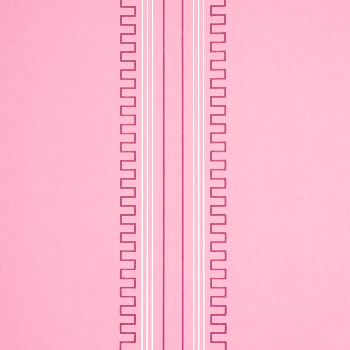 Schumacher Greco Stripe Pink Wallpaper