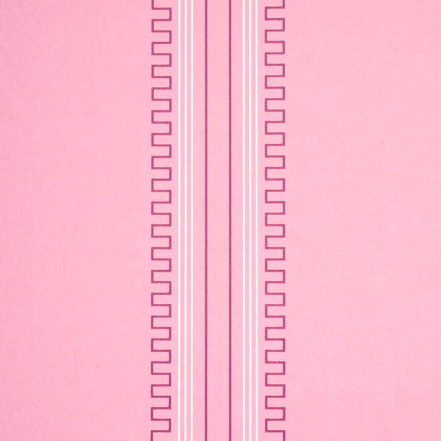 Schumacher Greco Stripe Pink Wallpaper