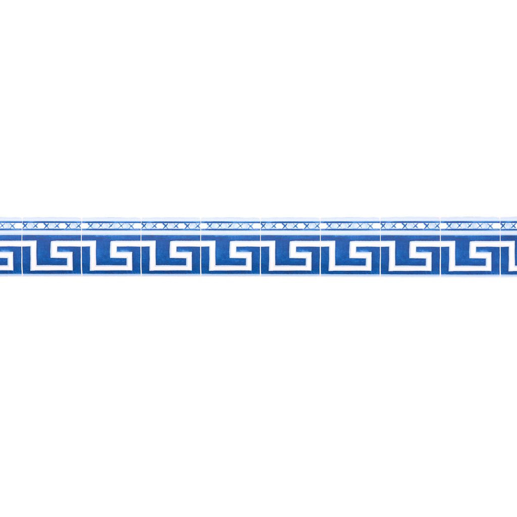 Schumacher Azulejos Border Azure Wallpaper