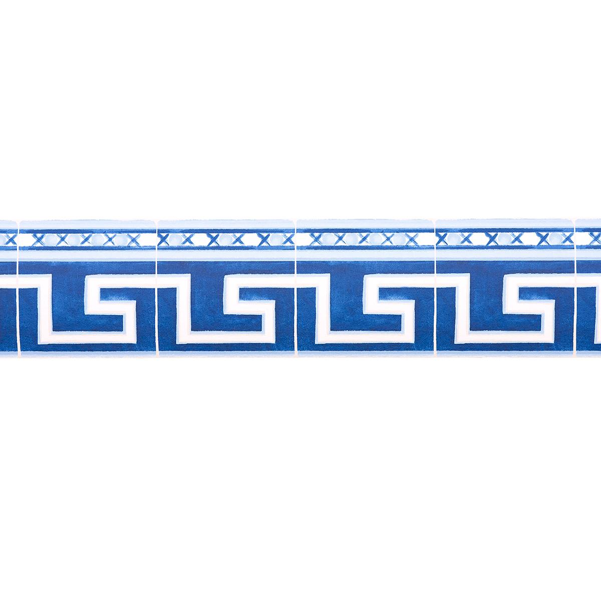 Schumacher Azulejos Border Azure Wallpaper