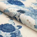 Schumacher Lady Hollyhock Delft Fabric
