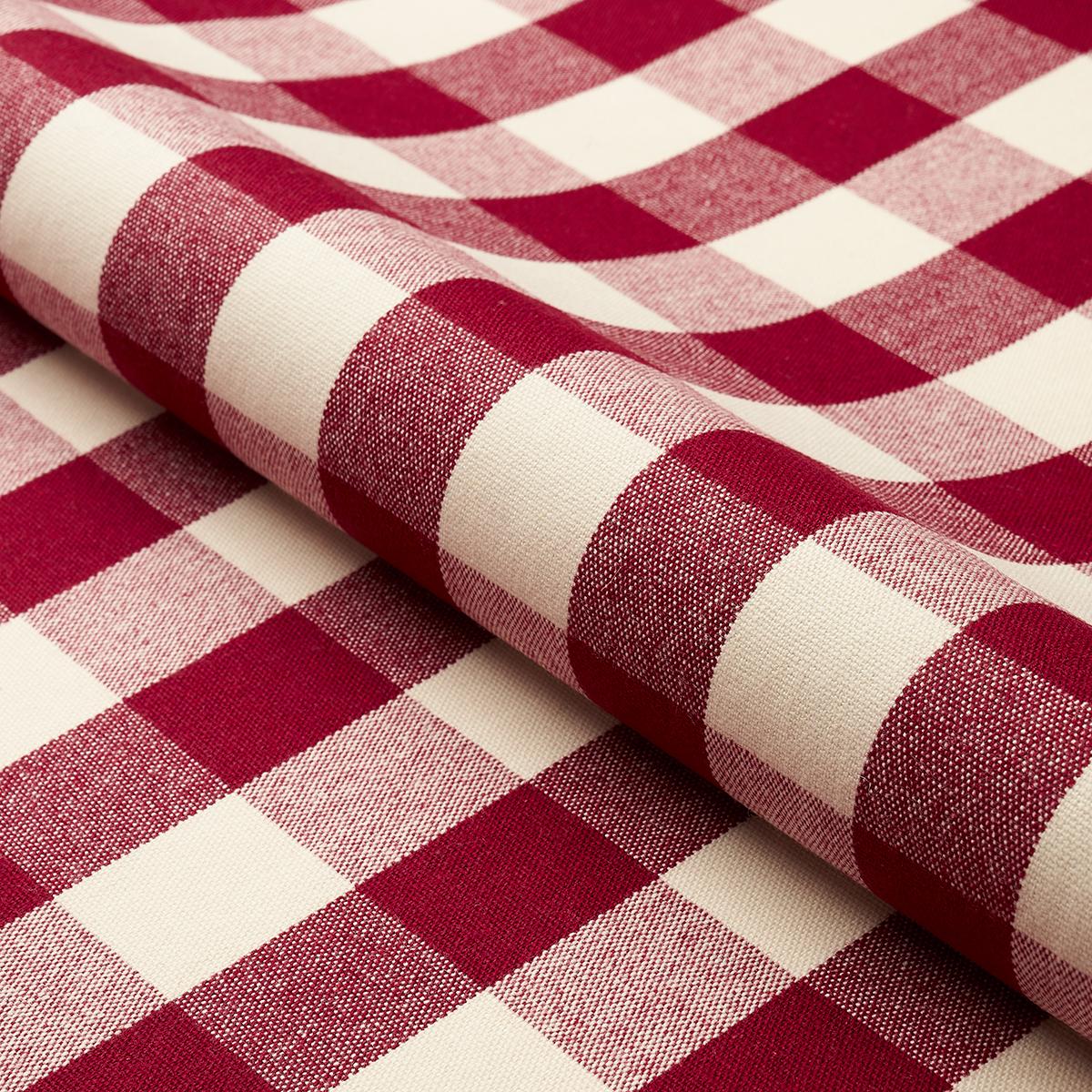 Schumacher Dutton Buffalo Check Crimson Fabric