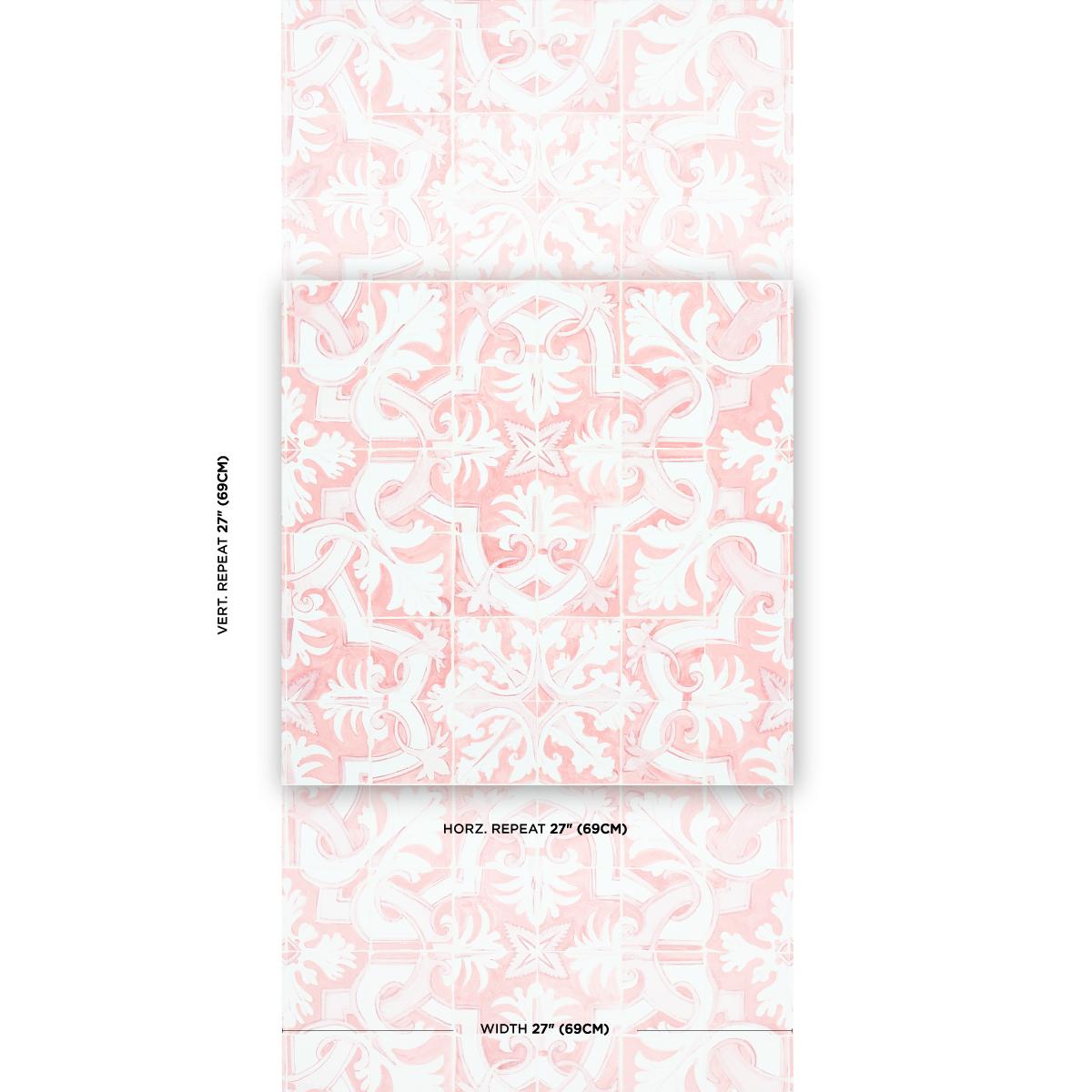 Schumacher Azulejos Pink Wallpaper