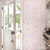 Schumacher Azulejos Pink Wallpaper