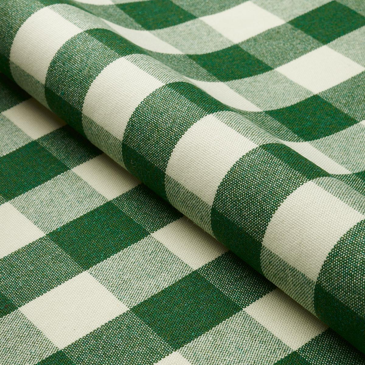 Schumacher Dutton Buffalo Check Emerald Fabric