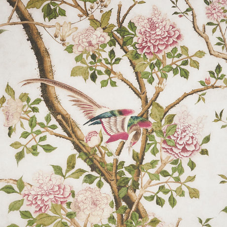 Schumacher Les Oiseaux Panel Set Ivory Wallpaper