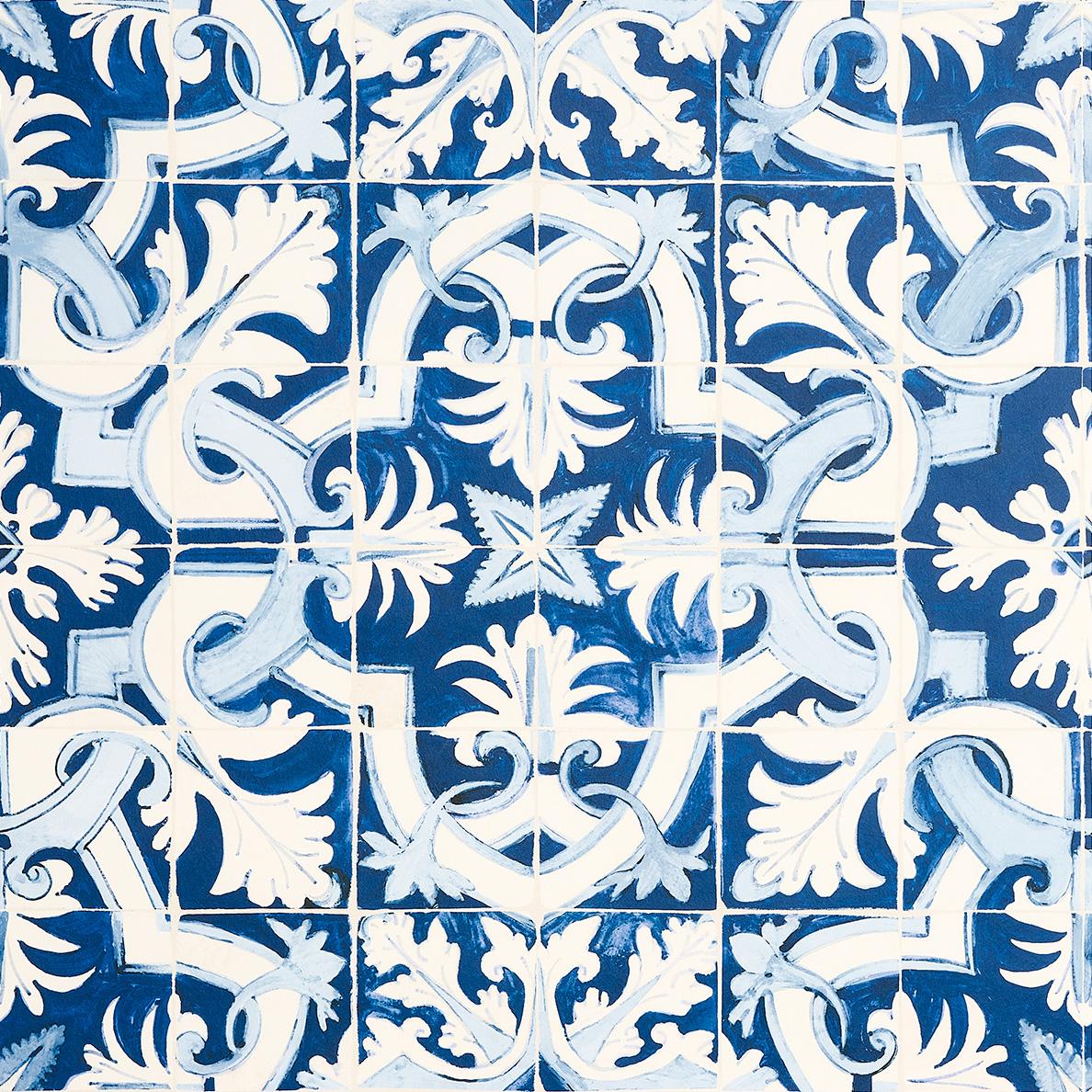 Schumacher Azulejos Azure Wallpaper