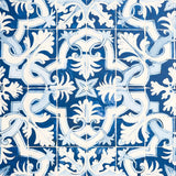 Schumacher Azulejos Azure Wallpaper