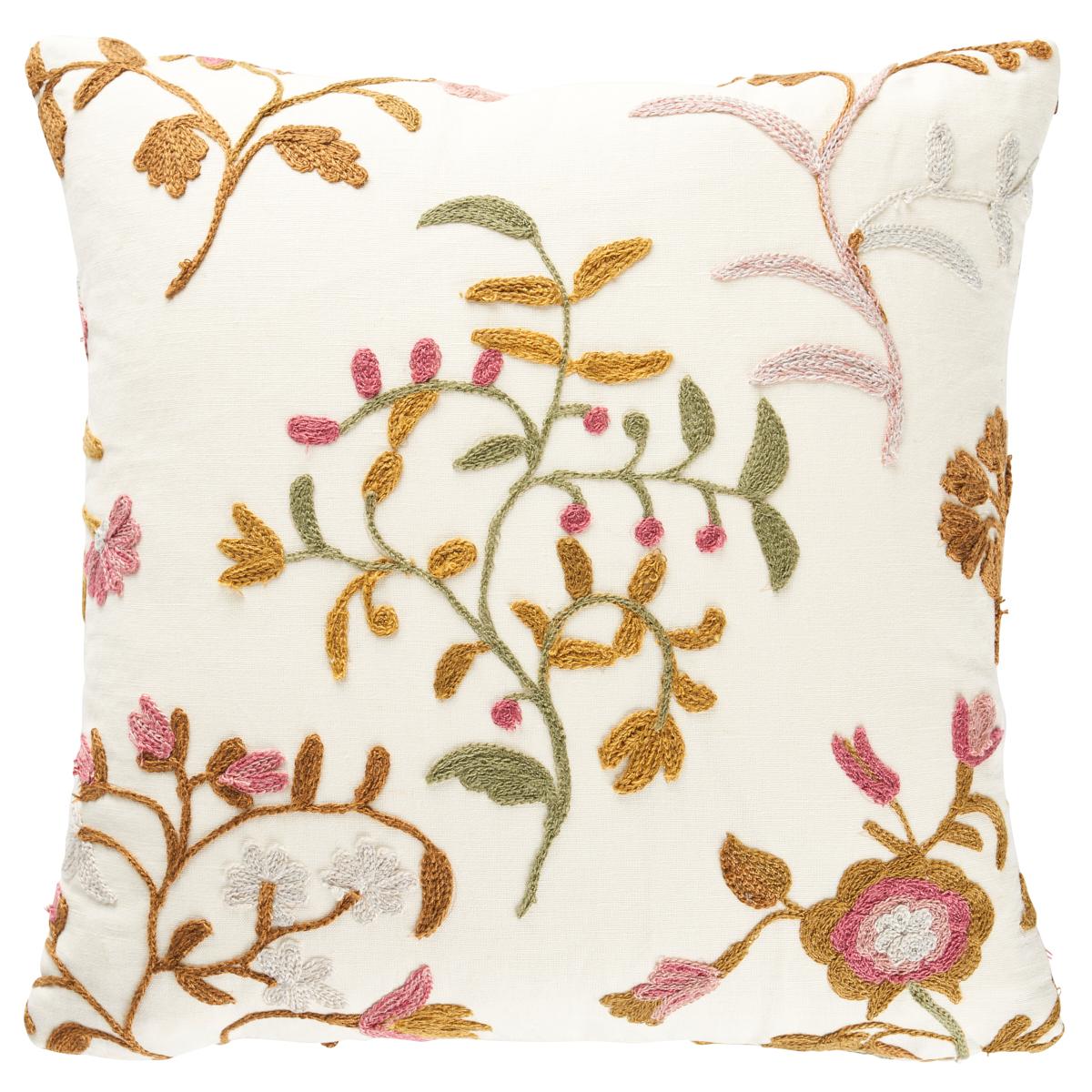 Schumacher Autumn 14" x 14" Raleigh Crewel Embroidery Pillow B