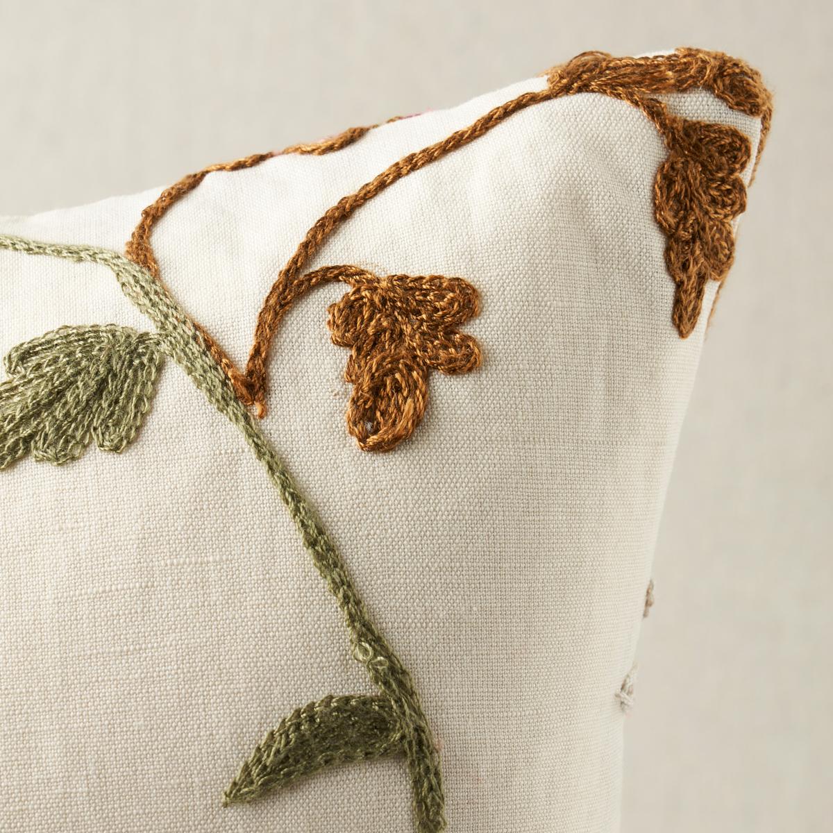 Schumacher Autumn 14" x 14" Raleigh Crewel Embroidery Pillow B