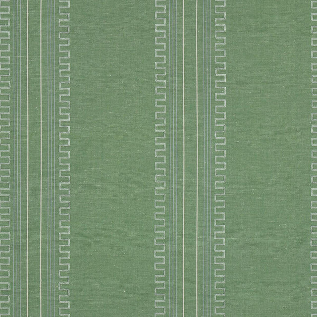 Schumacher Greco Stripe Green Fabric