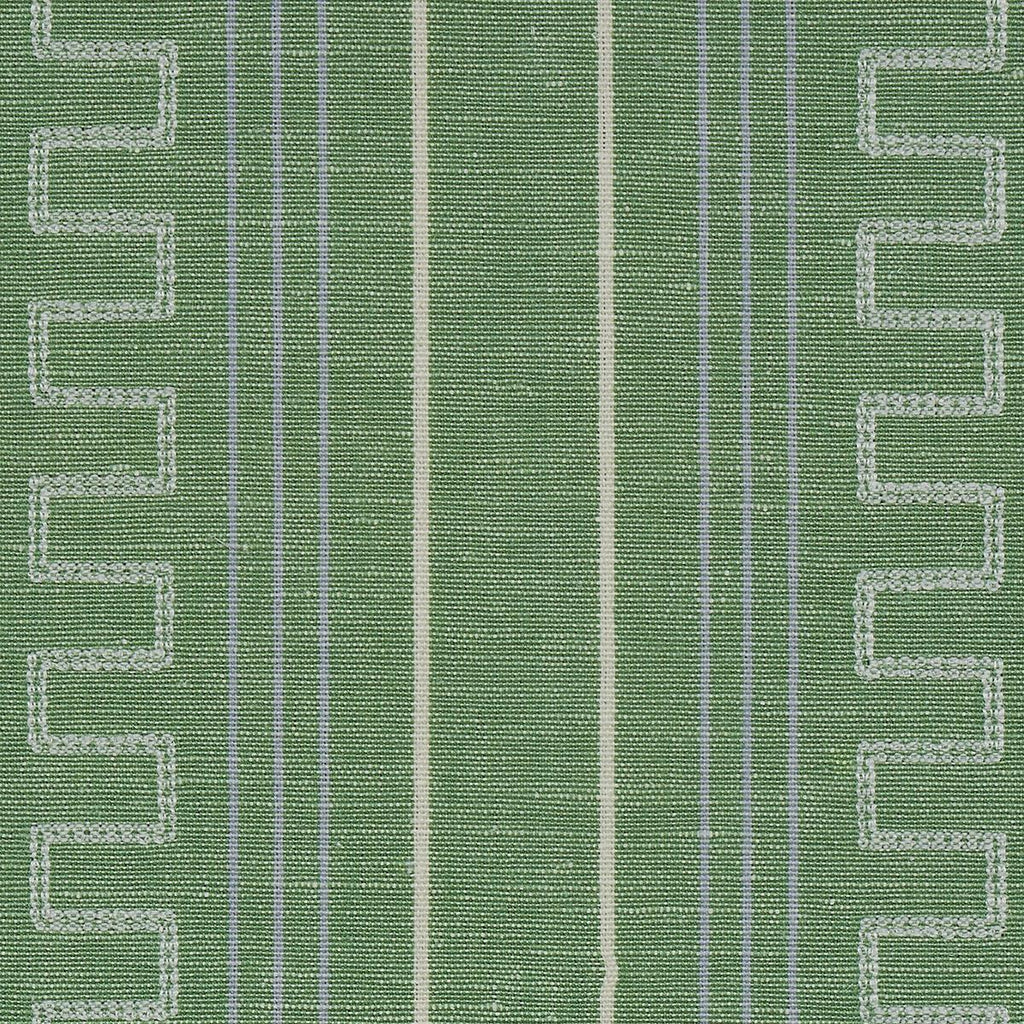 Schumacher Greco Stripe Green Fabric