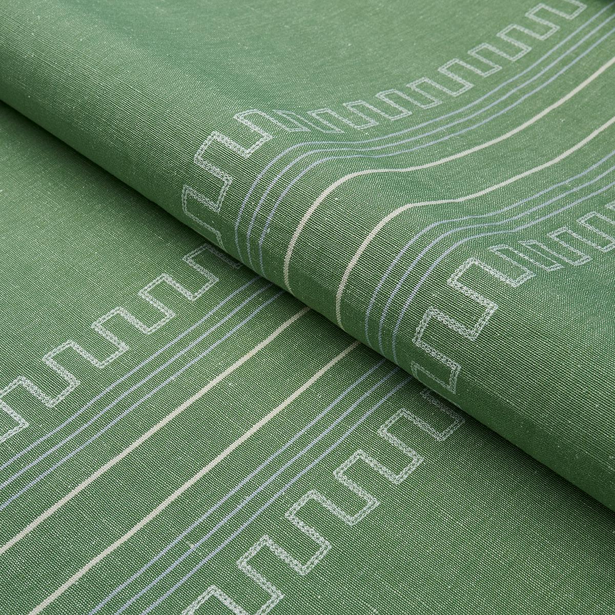 Schumacher Greco Stripe Green Fabric
