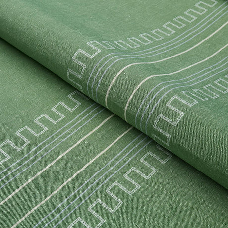 Schumacher Greco Stripe Green Fabric