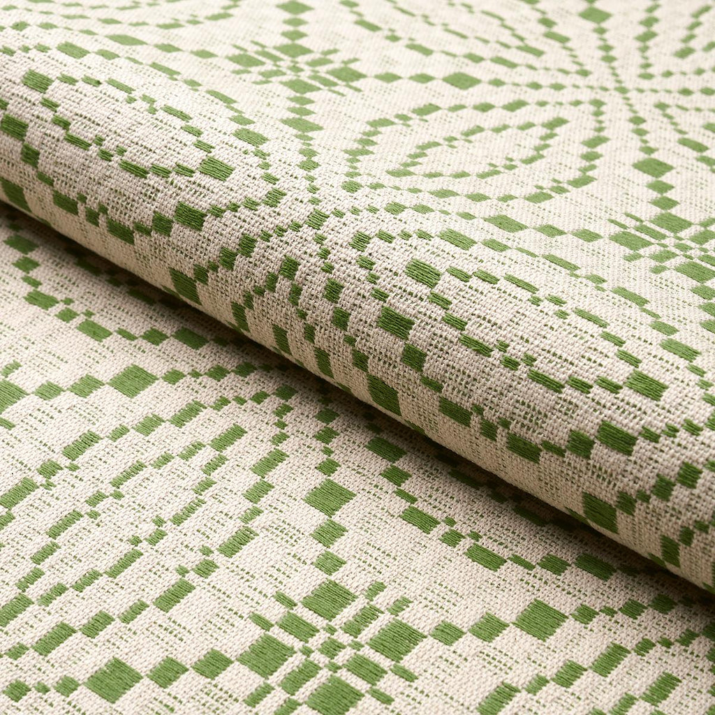 Schumacher Francestown Coverlet Leaf Fabric