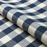 Schumacher Dutton Buffalo Check Navy Fabric