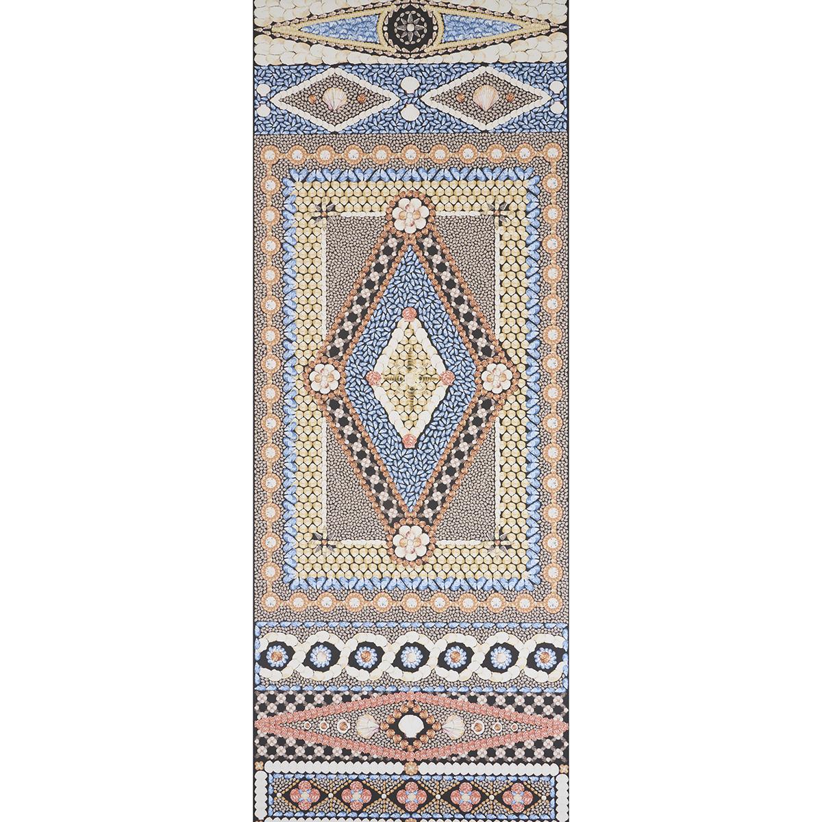 Schumacher Shell Grotto Panel B Onyx Multi Wallpaper