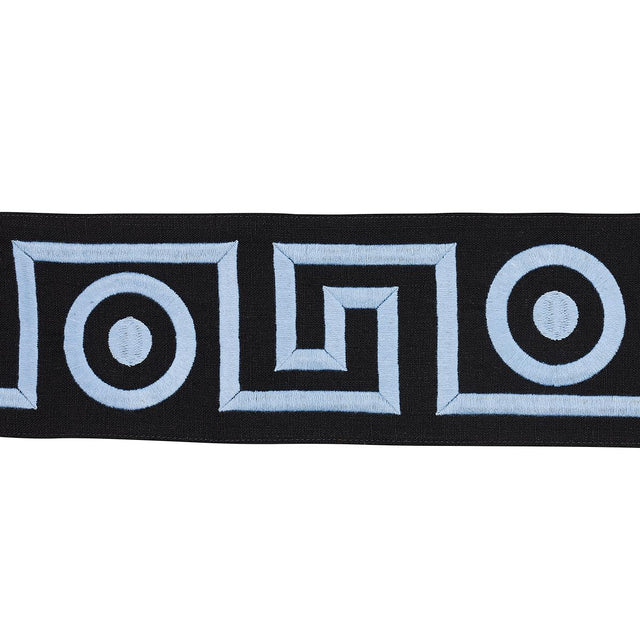 Schumacher Plato Tape Black And Sky Trim