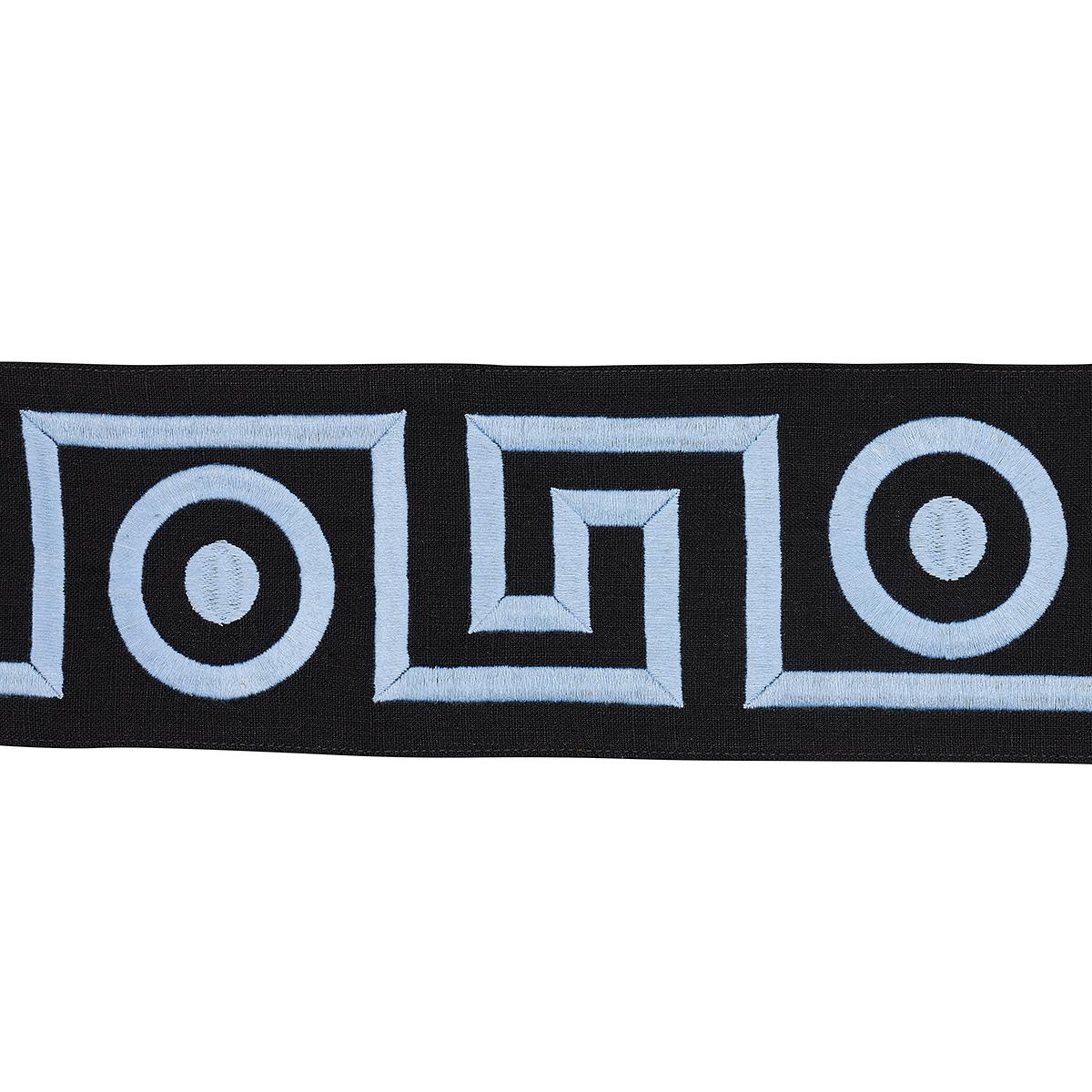 Schumacher Plato Tape Black And Sky Trim