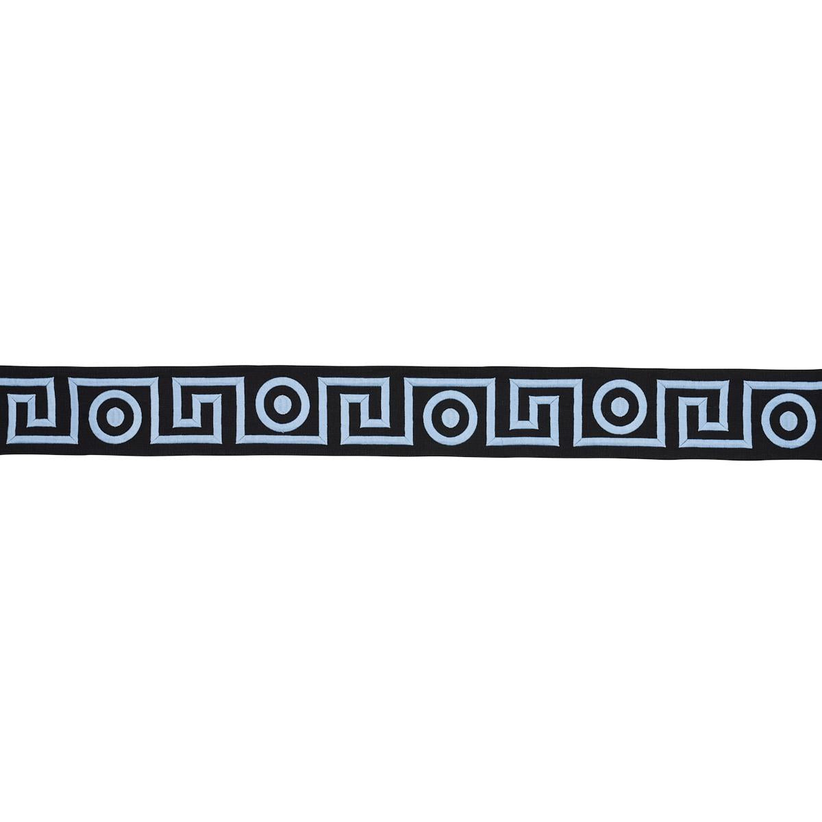 Schumacher Plato Tape Black And Sky Trim