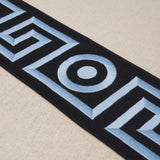 Schumacher Plato Tape Black And Sky Trim