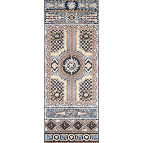 Schumacher Shell Grotto Panel A Onyx Multi Wallpaper